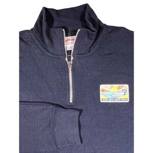 Ron Jon Surf Shop‎ Pullover Sweatshirt Mens Large Quarter Zip Coastal Y2K grunge